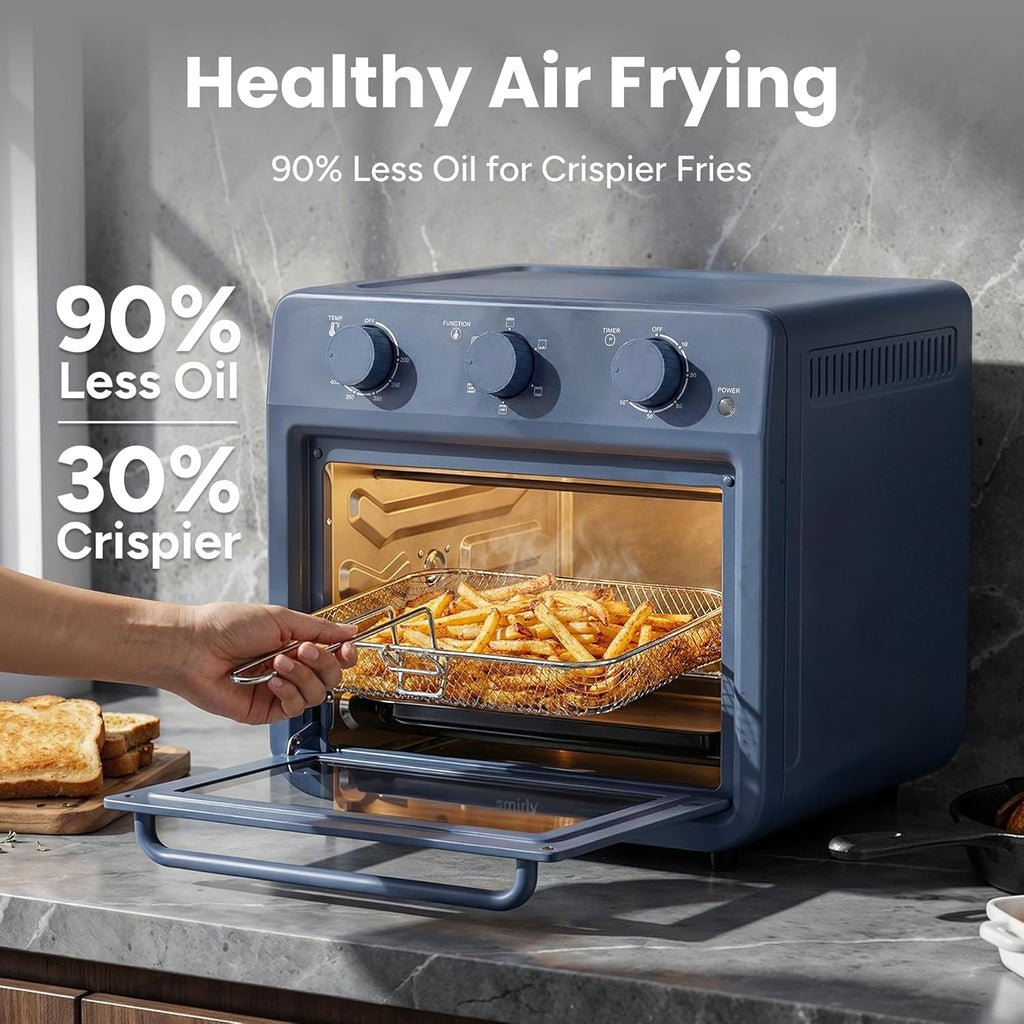 6-in-1 Air Fryer Toaster Oven Combo, 27QT Convection Oven Countertop, 60 Min Timer, 1800W Oven for Toast, Roast, Bake