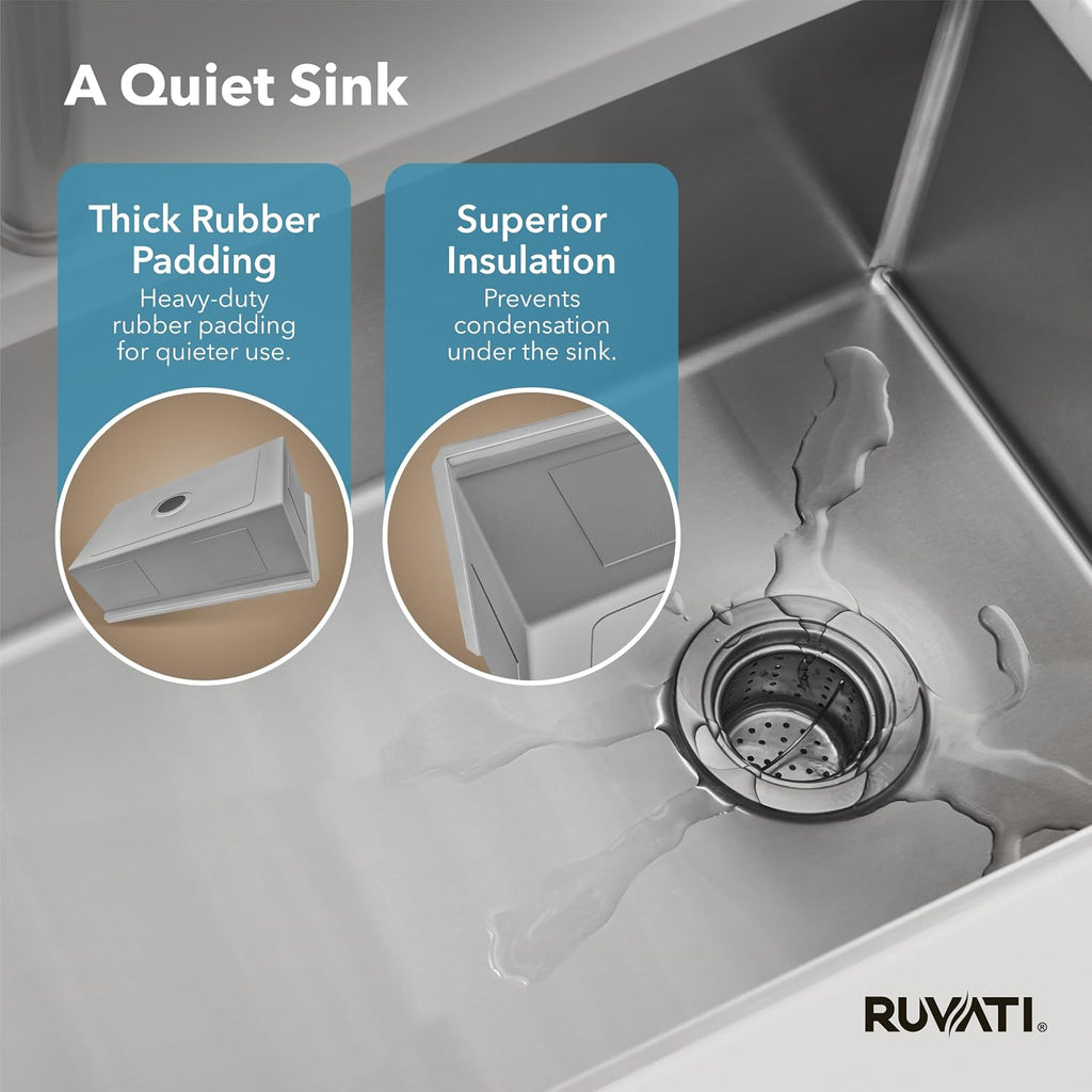 32-in 16-Gauge 30/70 Undermount Double Bowl Kitchen Sink - RVM5307