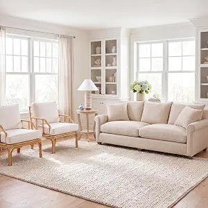 Natural Fiber Collection Area Rug - 9' x 12', Bleach, Handmade Jute, Braided Woven Design, Ideal (NF212D)