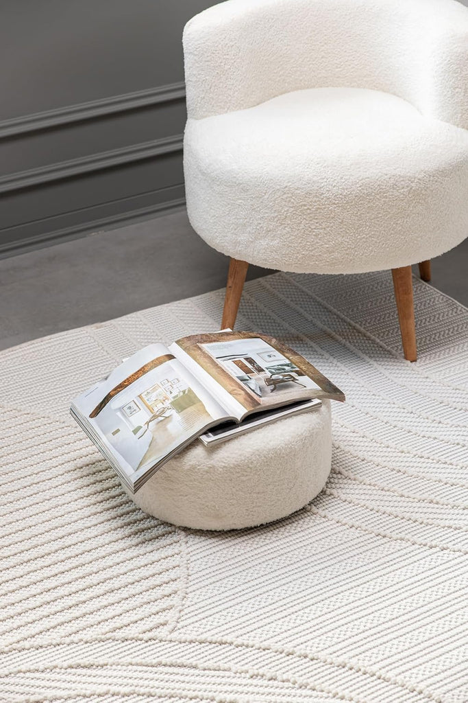 Micro Loop Rug Modern Luxury Geometric Arch Large Area Rugs Soft High and Low Pile Stain Resistant Easy-Cleaning