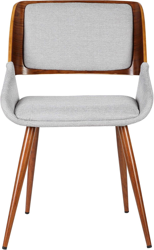 Mid-Century Dining Chair Walnut Finish and Gray Fabric