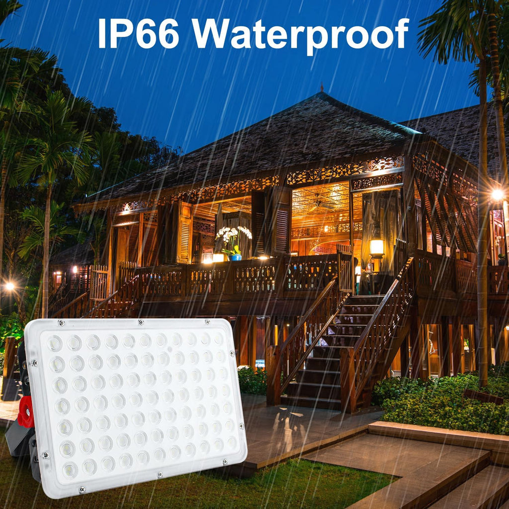 200W Led Outdoor FloodLight, Exterior Flood Lights, Led Stadium Lights, Plug in Flood Light, for Yard, Garden