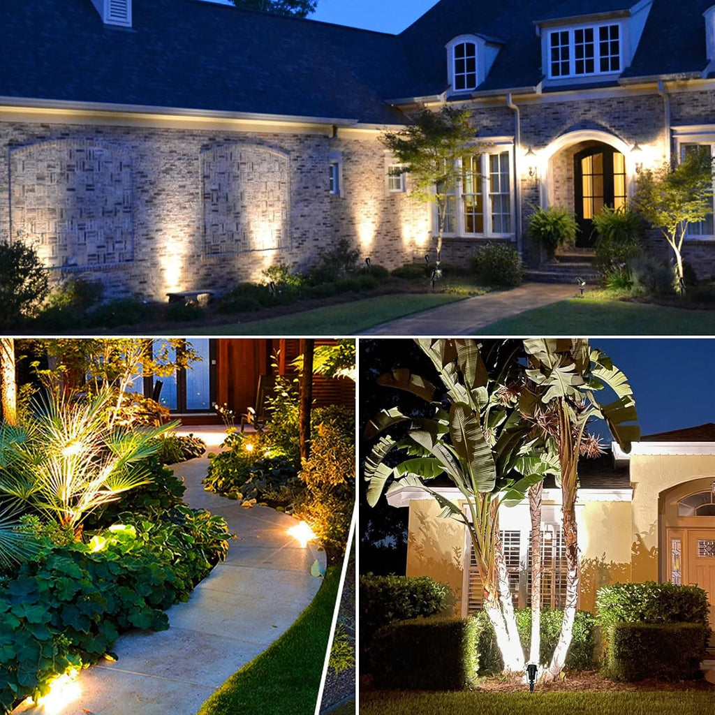 Low Voltage Landscape Lighting, 6 Pack Outdoor Spot Lights with Transformers, 12V Warm White Landscape Spotlights