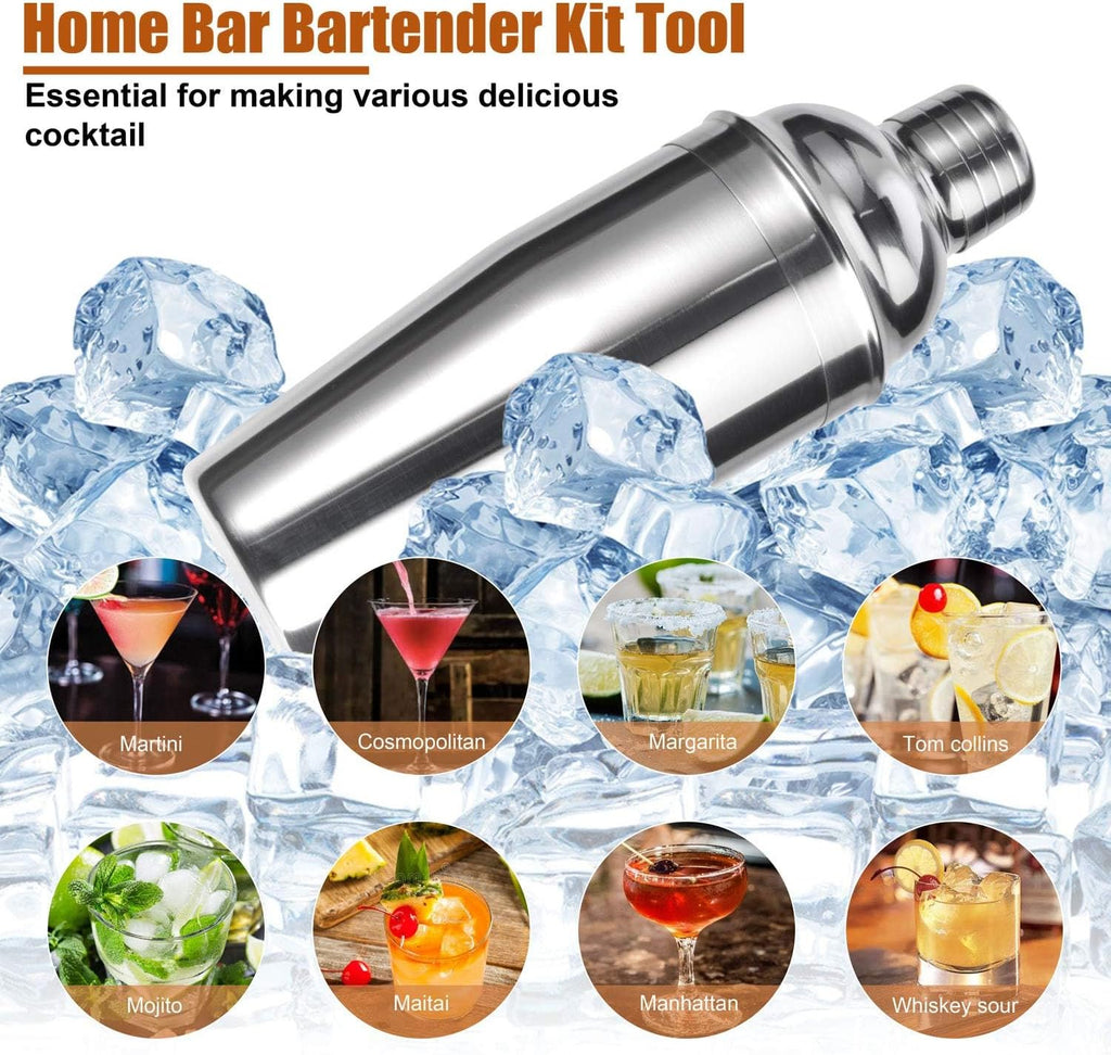 Cocktail Shaker Set,12 Piece 25oz Bartender Kit with Stand,Bar Set for Mixed Drink, Professional Bar Accessory :