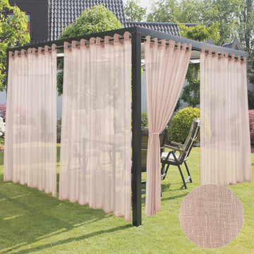 Semi Voile Sheer Outdoor Curtains 4 Pcs 110x95 In Blush