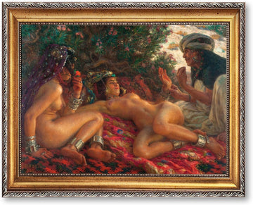 Vintage Framed Orientalist Scene Canvas Print Oil Paintings Reproduction World Classics Boho Style Painting Art Print
