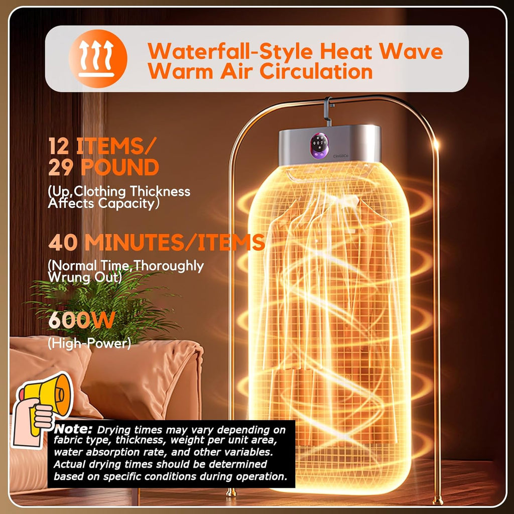 Portable Clothes Dryer, Clothes Dryer Hold 12 Items Up, With Time Setting、Remote Control, Portable Dryers For Laundry