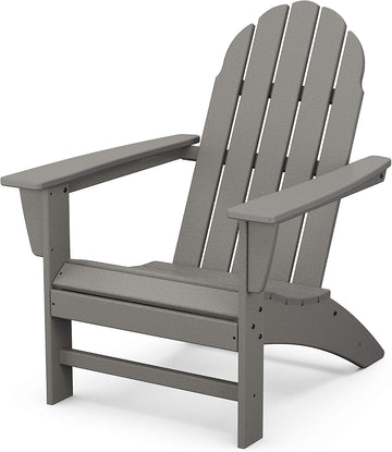 Vineyard Adirondack Chair, Outdoor Patio Furniture, All-Weather Composite, Pool Deck Garden Chair, Made in USA, Slate