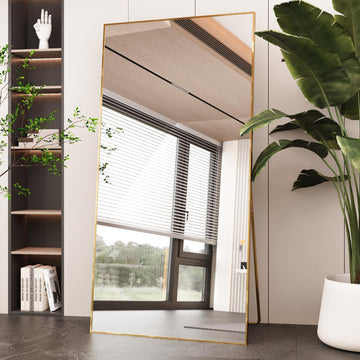 71"x32" Full Length Mirror, Gold Floor Mirror