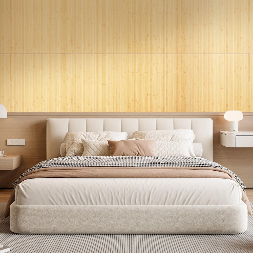 1 Pack 96x24 Inch Natural Bamboo Wall Panel