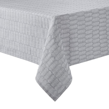 Honeycomb Modern Farmhouse Tablecloth, Charcoal Grey, 60"x102"