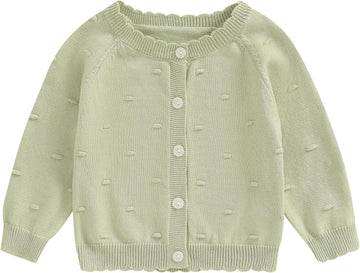 Baby Girl Cardigan Long Sleeve Button Up Sweater Toddler Girl Fall Outfits