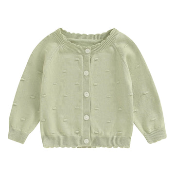 Infant Baby Girl Cardigan Sweater Long Sleeve Button Up Knit Sweatshirt Jacket Toddler Baby Girl Fall Outfits