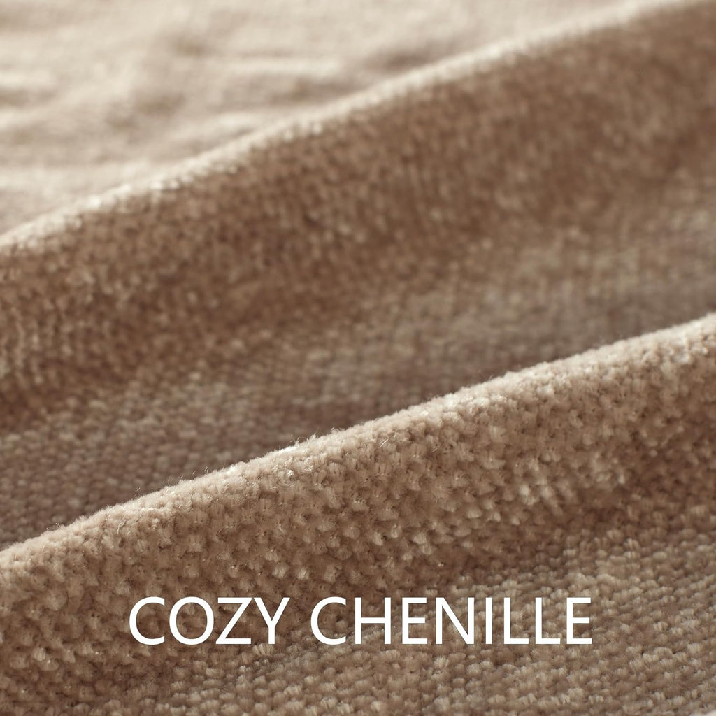 Chenille Throw Blanket, Soft Cozy Throws with Fringe Tassel, Lightweight Knitted Decorative Boho Blankets, Taupe