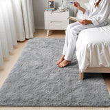 4x6 Fluffy Shag Area Rug, Soft Plush Non-Slip Carpet for Nursery Kids Room Grey