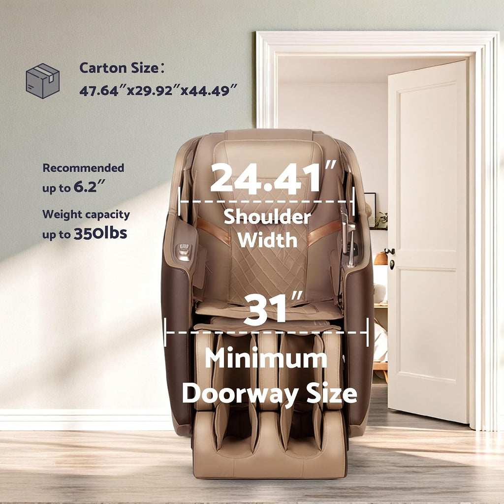 Massage Chair, 3D Massage Chair Full Body, Zero Gravity Shiatsu Recliner W/Heating, SL Track, Wireless Charger