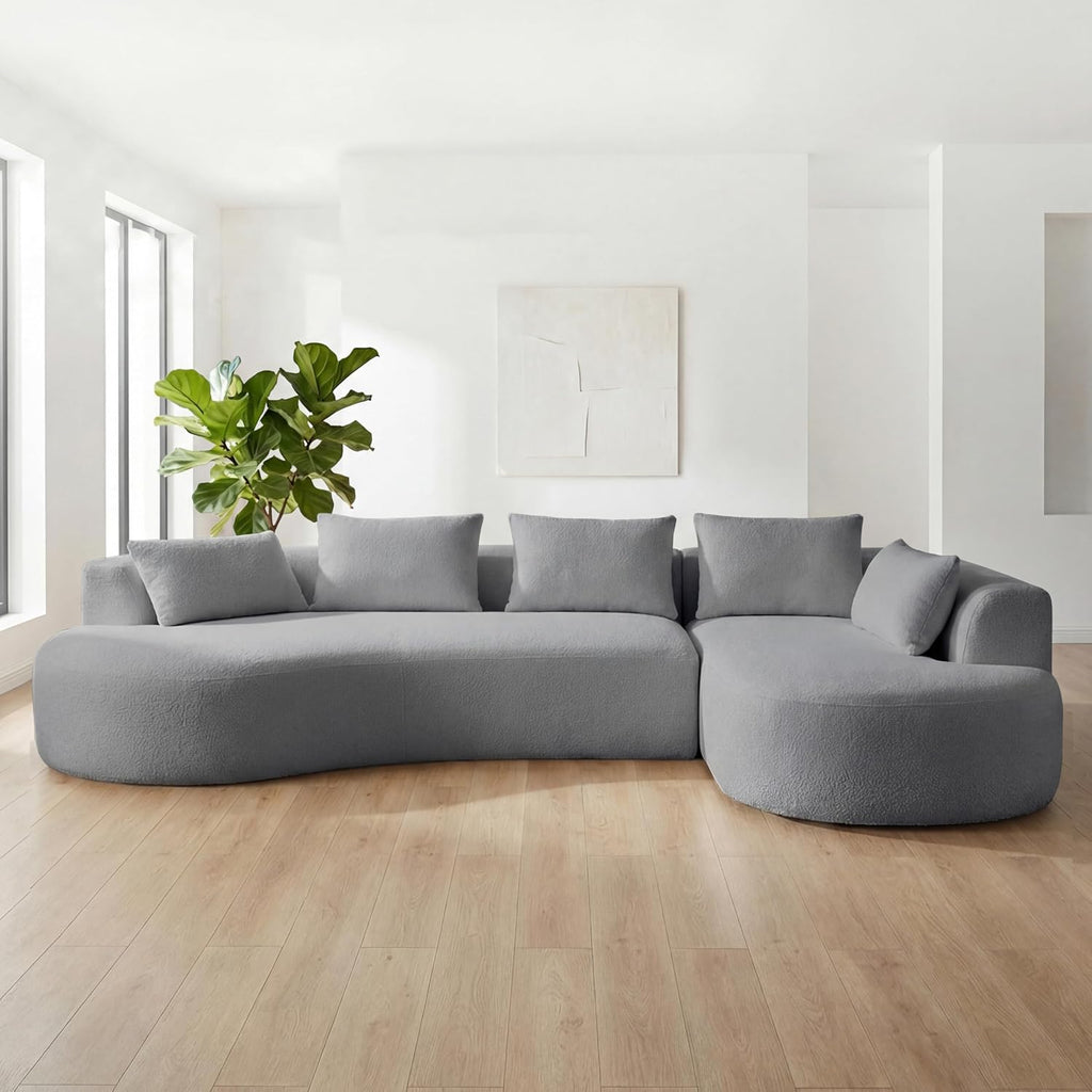 122" Modern Curved Oversized Sectional Sofa with Right Chaise for Living Room