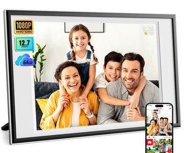 Frameo Digital Picture Frame 12.7'' 64GB Photo Frame, 1440 * 1080P IPS Touch Electronic Picture Frame, Auto-Rotate