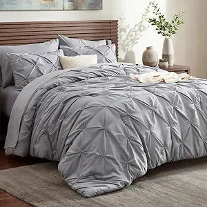 7-Piece King Comforter Set & Sheets, Grey King Bedding