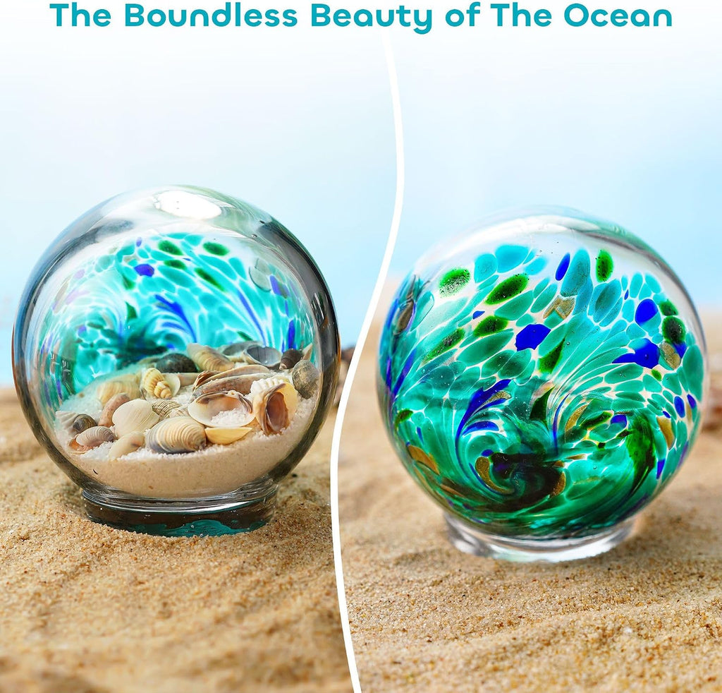 4'' Sea Globe Hand Blown Art Glass Decor