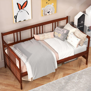 Wood Daybed Frame Twin Size, Sofa Day Bed Frame with Wooden Slats Support, No Box Spring Needed, Twin Daybed Frame