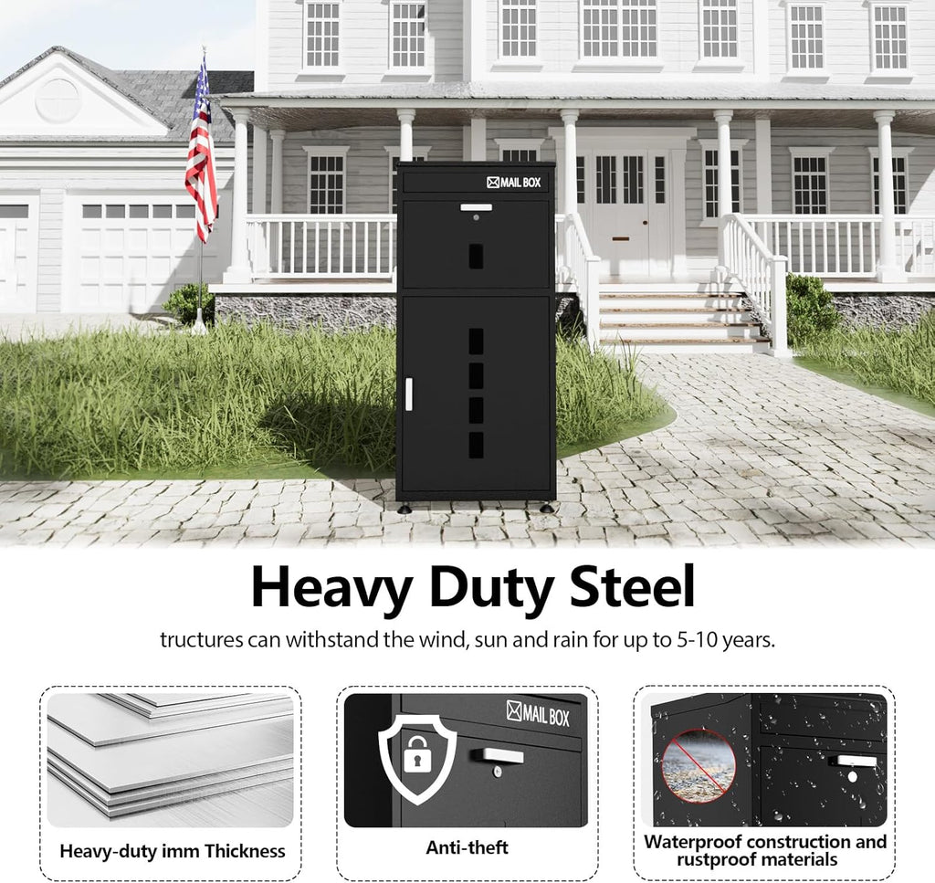 Large Package Delivery Box 41.5" Anti-Theft Locking Parcel Drop Box
