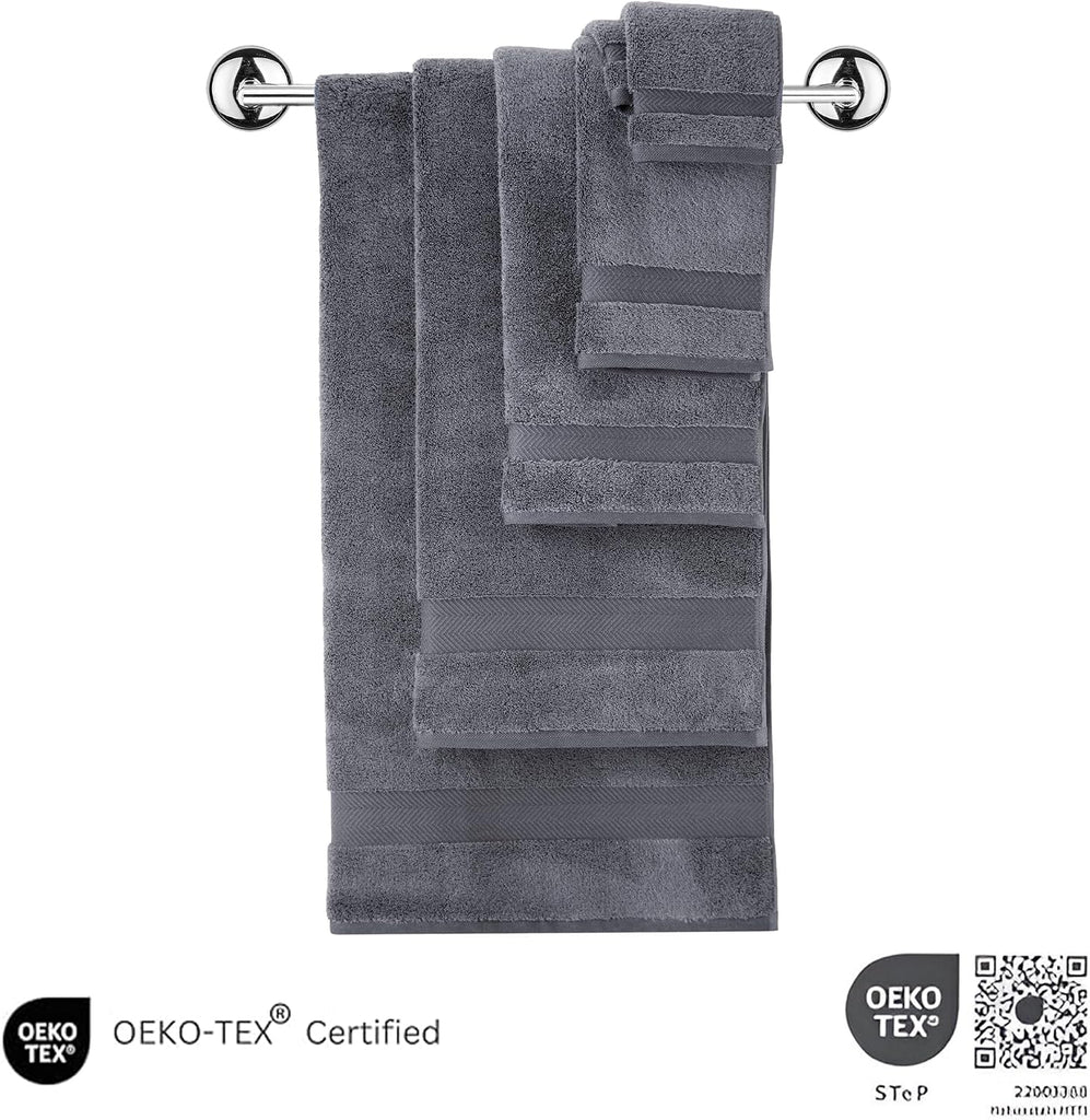 CTT - Luxury 6 Piece Towel Set, 100% Turkish Cotton, Quick Drying, Highly Absorbent & Comfy, Includes 2 Bath Towels