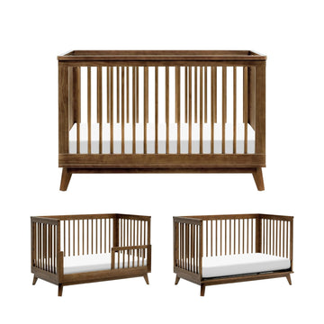 Scoot 3-in-1 Convertible Baby Crib, Natural Walnut | GREENGUARD Gold Certified, Converts to Toddler Bed & Daybed - 4