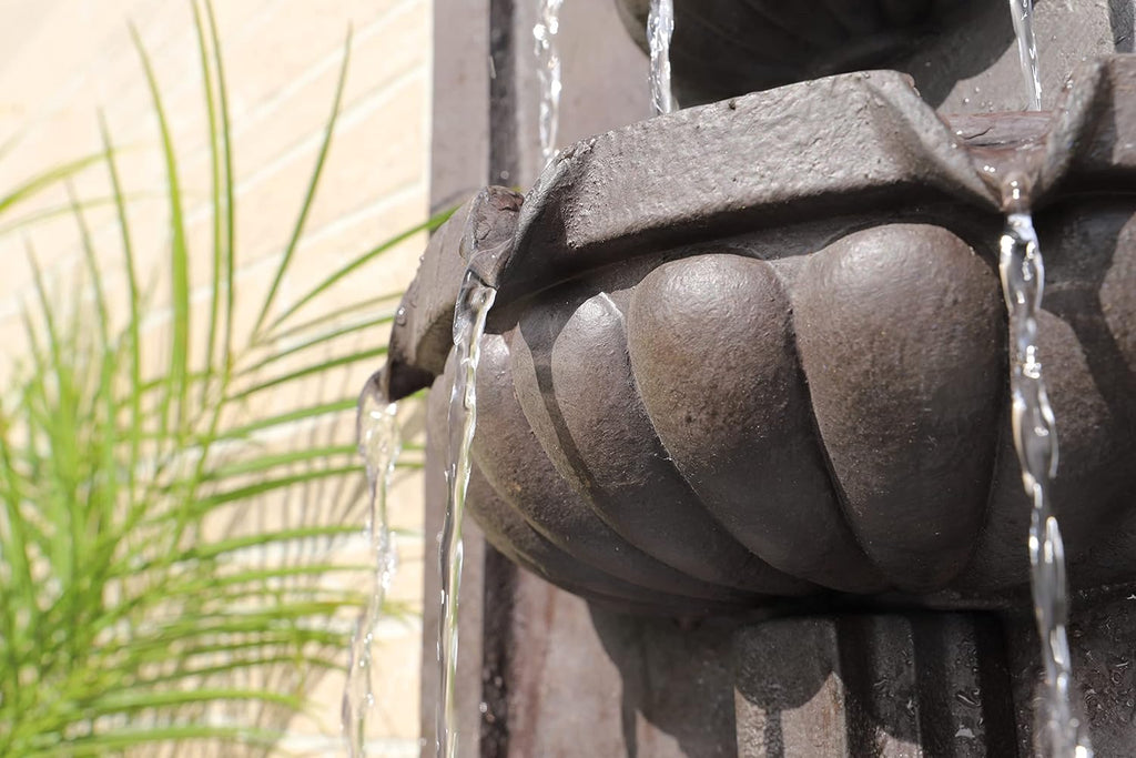 San Pablo Wall Fountain with Bronze Finish, Classic Style, 35" Height, 9" Width, 19.5" Depth