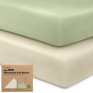 2-Pack Waterproof Baby Crib Sheets for Boys, Girls, 52x28 (Avocado)