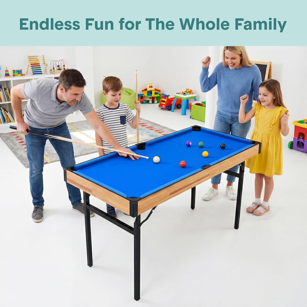 4 in 1 Multi Game Table, 4'x2' Folding Portable Sports Arcade Games with Accessories, Ping Pong, Air Hockey, Pool