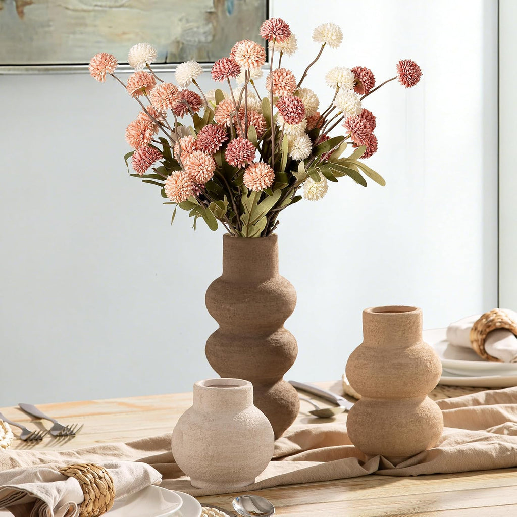 Ceramic Vase Home Table Decor - Flower Vase Set of 3