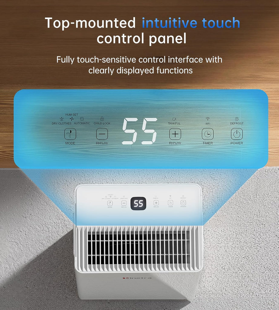 1500 Sq. Ft Dehumidifiers for Home, 30 Pints dehumidifier for Basement with drain hose,Smart APP control, 1.6L Tank