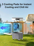 Swamp Cooler, 36 Inch Evaporative Air Cooler with 8 Gal Water Tank, 2500 CFM, 120° Oscillation, 3 Modes & 3 Speeds