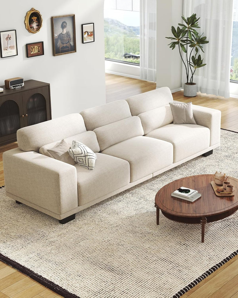 3 Seater Sofa Couch with Deep Seats and Wide Armrests, 89" Couches for Living Room
