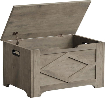 23.6 in Storage Chest, Wooden Storage Bench with Safety Hinge, Easy Assembly, Large Shoe Bench