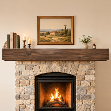 60 Inch Fireplace Mantel Shelf, 3'' Thick Wood Floating Shelf Mantle