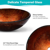Aquaterior Tempered Glass Bathroom Vessel Sink Artistic Round Vanity Bowl Basin Spa Arts & Crafts