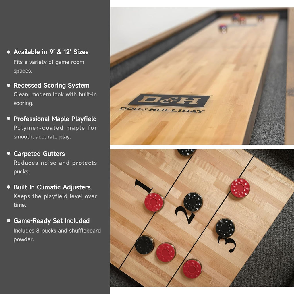 Shuffleboard Table (9FT and 12FT,Glazed Maple)