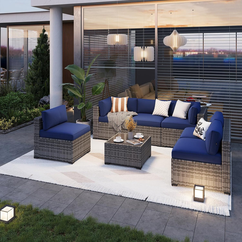 Patio Furniture Sets, 7-Piece Outdoor Patio Furniture with Thick Cushions