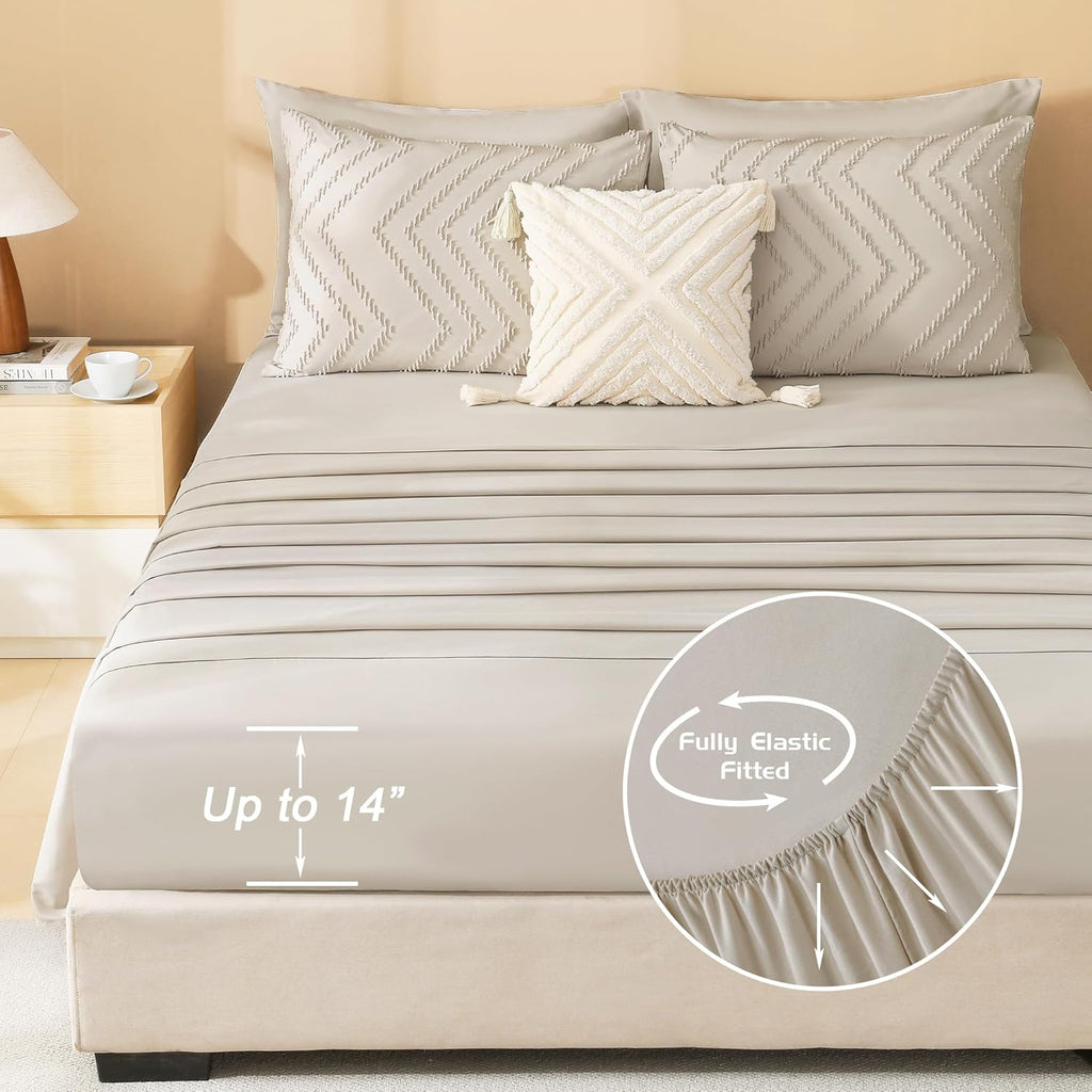 Comforter Set with Sheets Beige