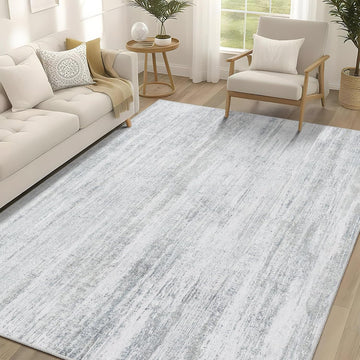 5x7 Washable Area Rug Low Pile Non Slip Modern Abstract Large