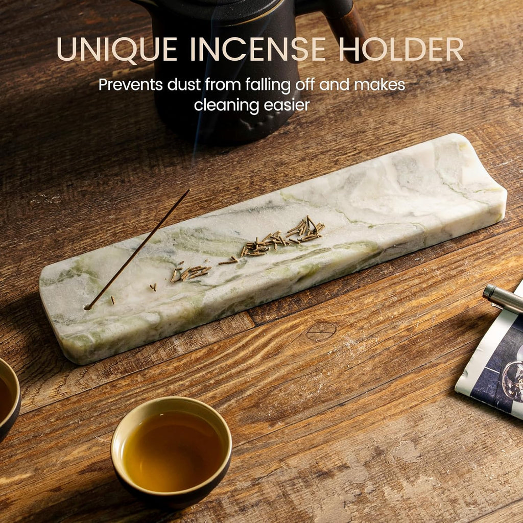 Marble Incense Holder, Incense Holder for Sticks, Incense Sticks Holder Ash Catcher for Meditation Yoga SPA, Natural