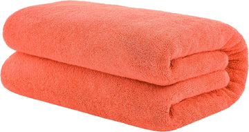 100% Cotton Oversized 40x80 Bath Sheet, Turkish Bath Towels Extra Large, Coral Bath Sheet