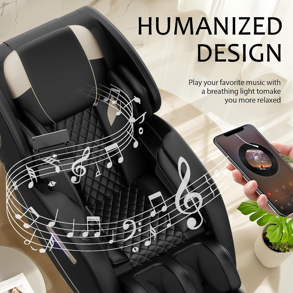 Massage Chair Full Body, Zero Gravity Massage Chair Recliner with 8 Fixed Rollers, Airbags, Heating, Foot Massage