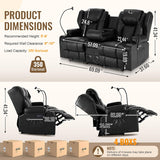 Power Recliner Loveseat for Living Room, Loveseat Sofa with Center Console, USB Type-C Port
