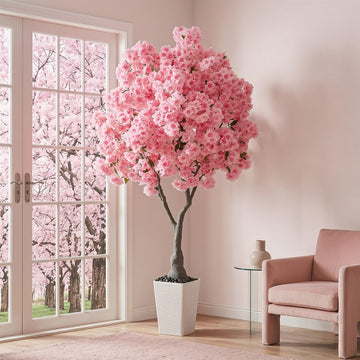 Artificial Cherry Blossom Tree 6FT, Pink Large Fake Plants Indoor