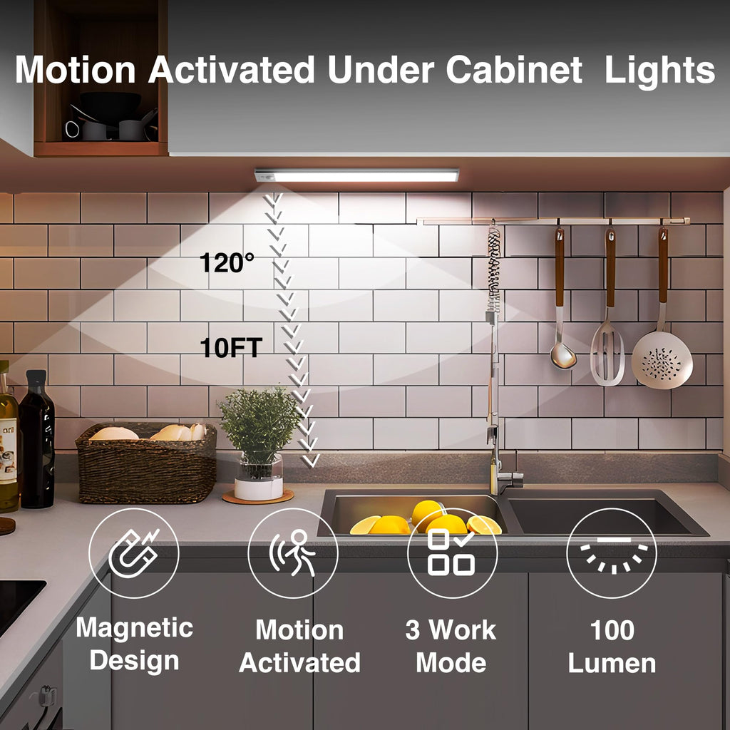 12inch Under Cabinet Lighting,4 Pack Motion Sensor Light Indoor