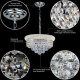 Crystal Chandeliers for Dining Room Light Fixture Over Table_Empire Style K9 Crystal Chandeliers for Bedroom_4 Lights chrome Luxury Lighting Fixtures for Entryway kitchen island Foyer Hallway A108-B0DBV8WQ9G