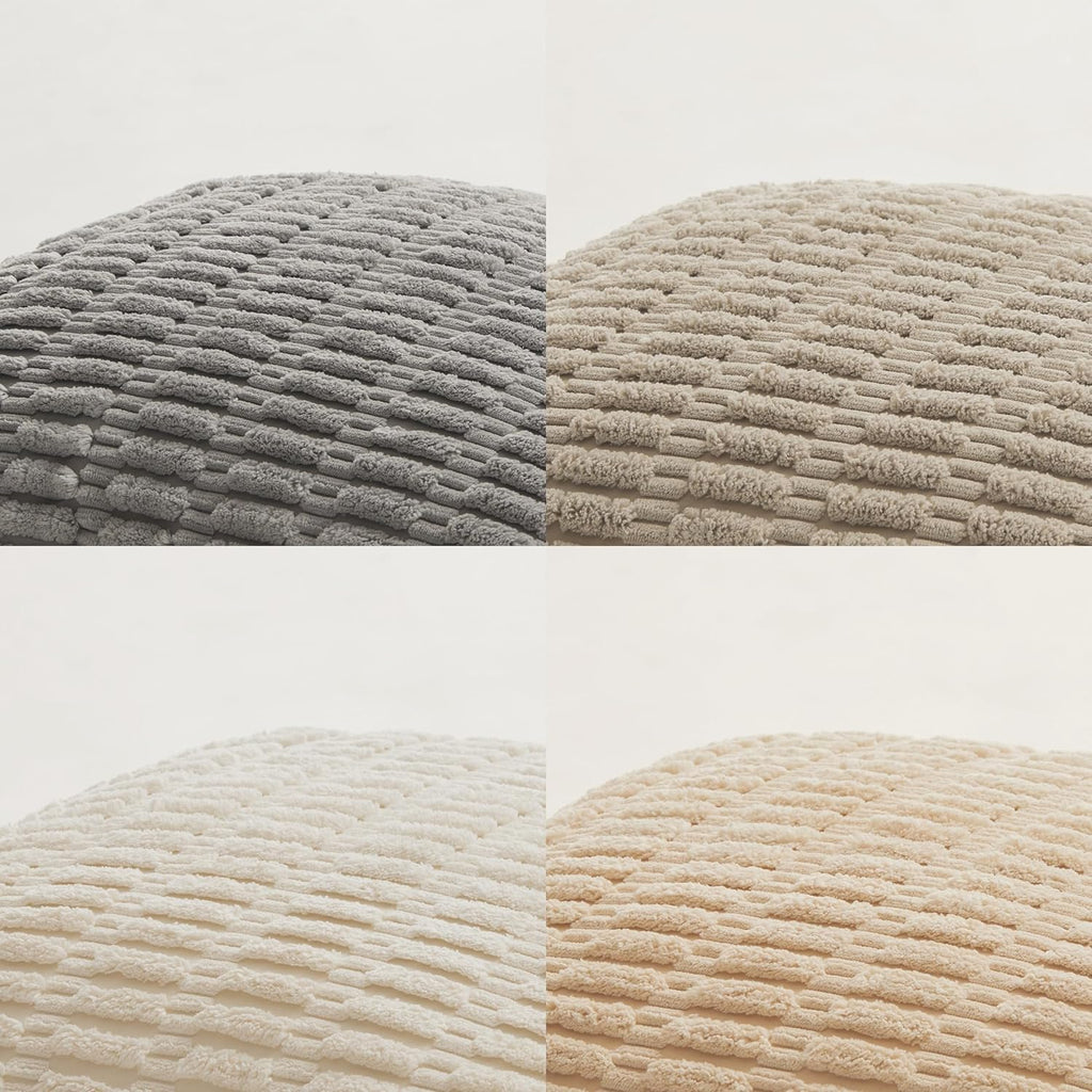4 Packs Decorative Throw Pillow Covers, Modern Farmhouse Boho Home Décor Accent Cushion Case, 18" x 18", Neutral